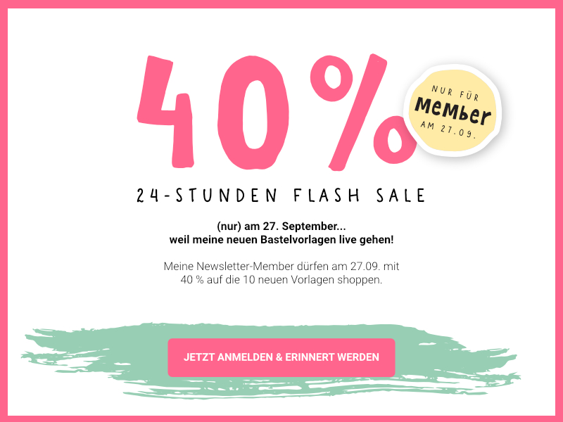 40% Flash Sale am 27.09. - nur für Newsletter-Member