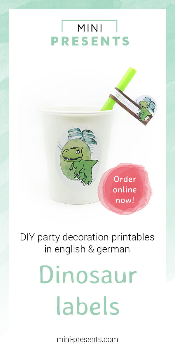 minipresents Dinosaur paper cups party decoration