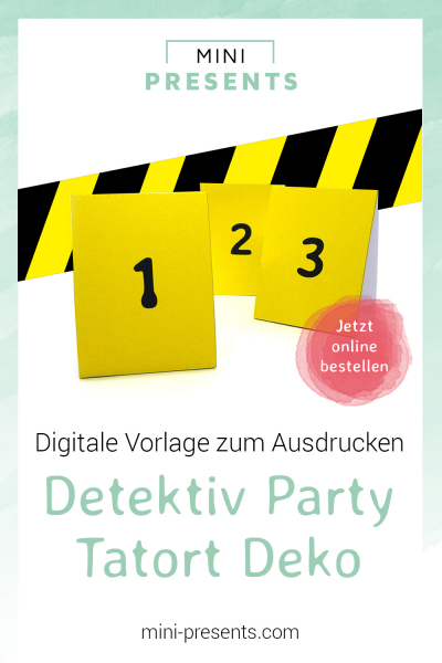 DIY Absperrband und Tatort Markierungen, Detektivparty Deko