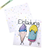 Eiscreme Einladung für den Kindergeburtstag, Eis Einladungskarte 