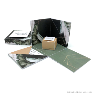 DIY Explosionsbox Vorlage mit verschiedenen Texten 