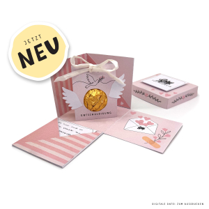 DIY Explosionsbox "Entschuldigung" PDF Bastelvorlage 