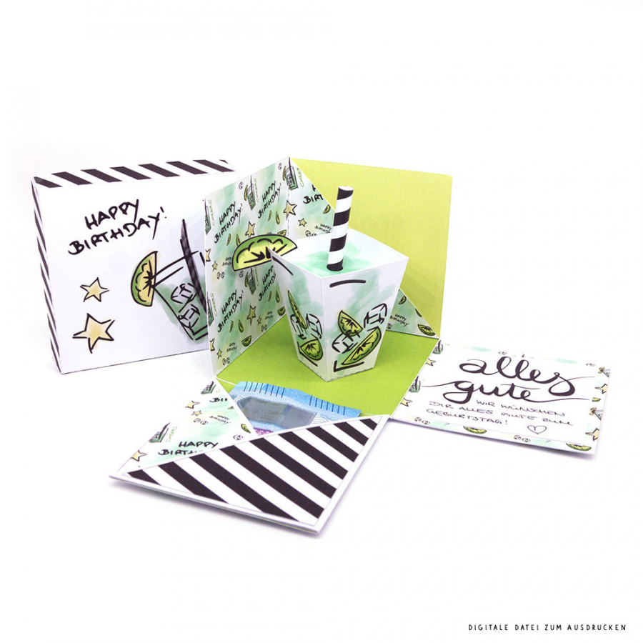 Mini Presents Explosionsbox Zum Geburtstag Schenke Gluckliche Momente Originelle Diy Papiergeschenke Zum Ausdrucken Fur Gemeinsame Zeit