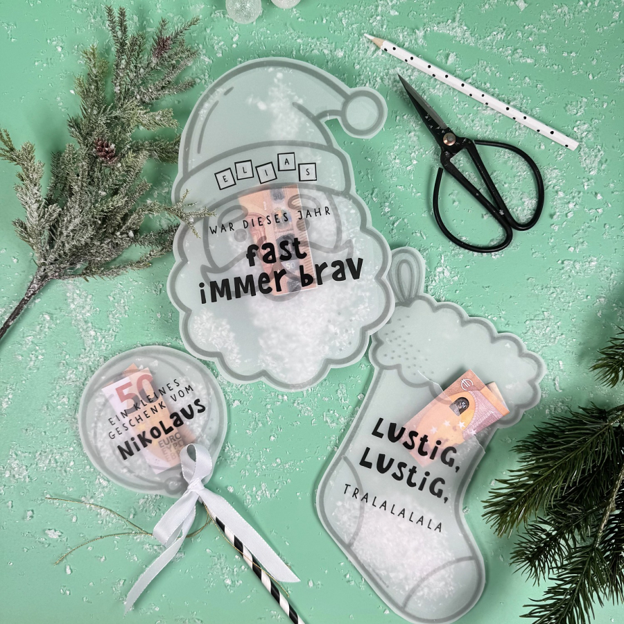 Konfettikarten Weihnachten „Lustig, lustig, tralalalala“  – Bild 1