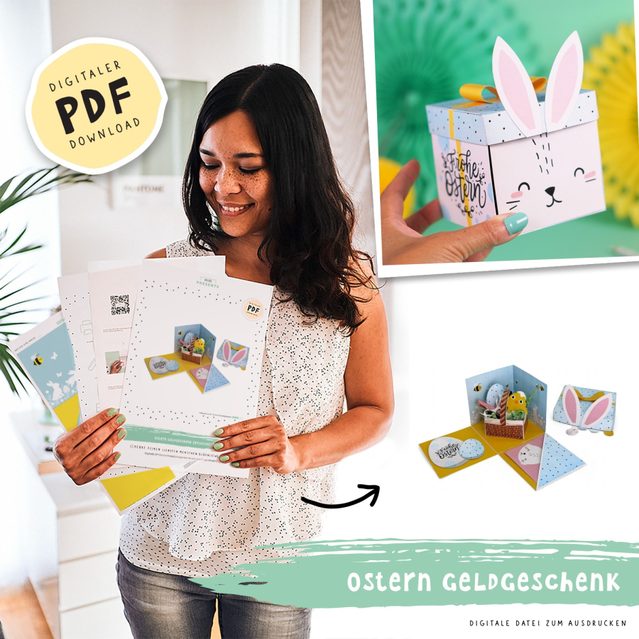 DIY Geldgeschenk Ostern Explosionsbox  – Bild 10