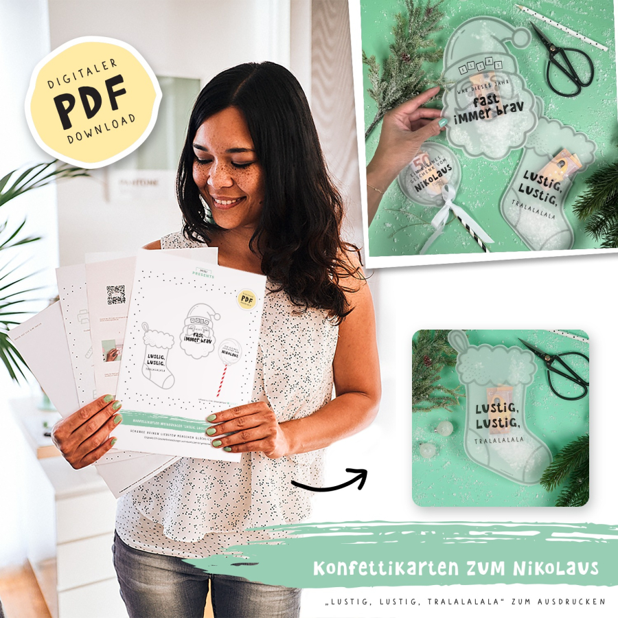 Konfettikarten Weihnachten „Lustig, lustig, tralalalala“  – Bild 9