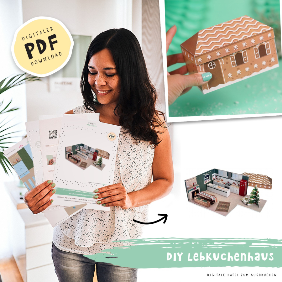 DIY Lebkuchenhaus Geldgeschenk Weihnachten  – Bild 10