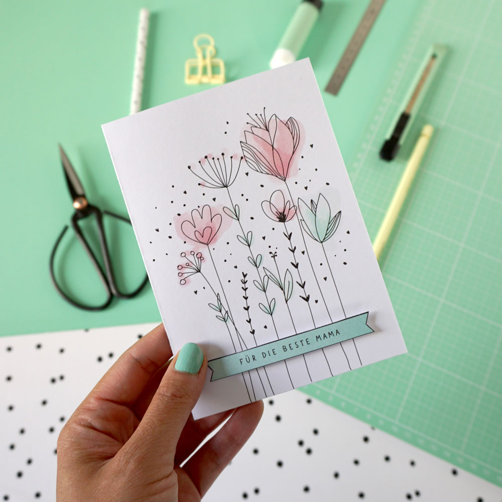 mini-presents | DIY Muttertagskarte zum Ausdrucken | Schenke glückliche