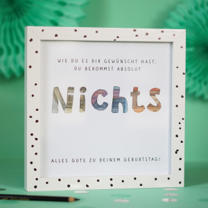 Geldgeschenk Vorlage für Bilderrahmen 