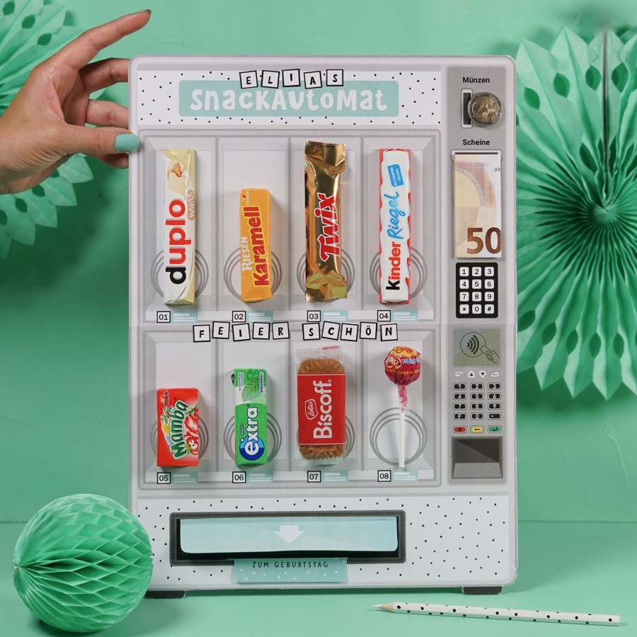 Snackautomat Geldgeschenk Geburtstag zum Ausdrucken  – Bild 2