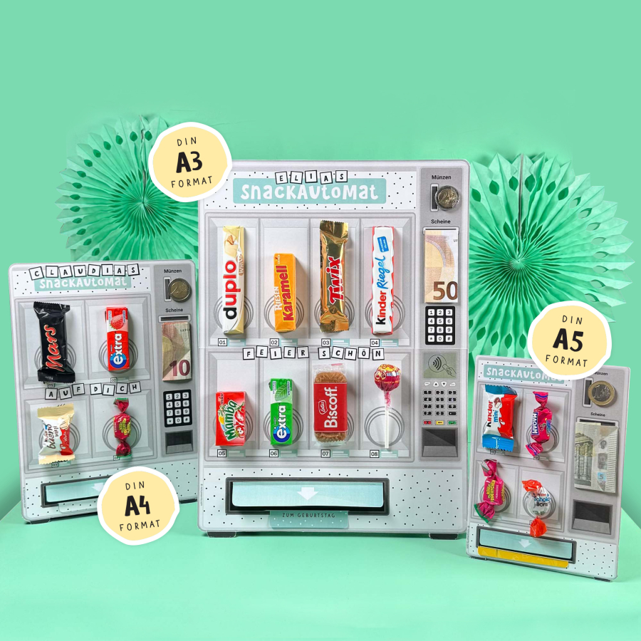 Snackautomat Geldgeschenk Geburtstag zum Ausdrucken  – Bild 3