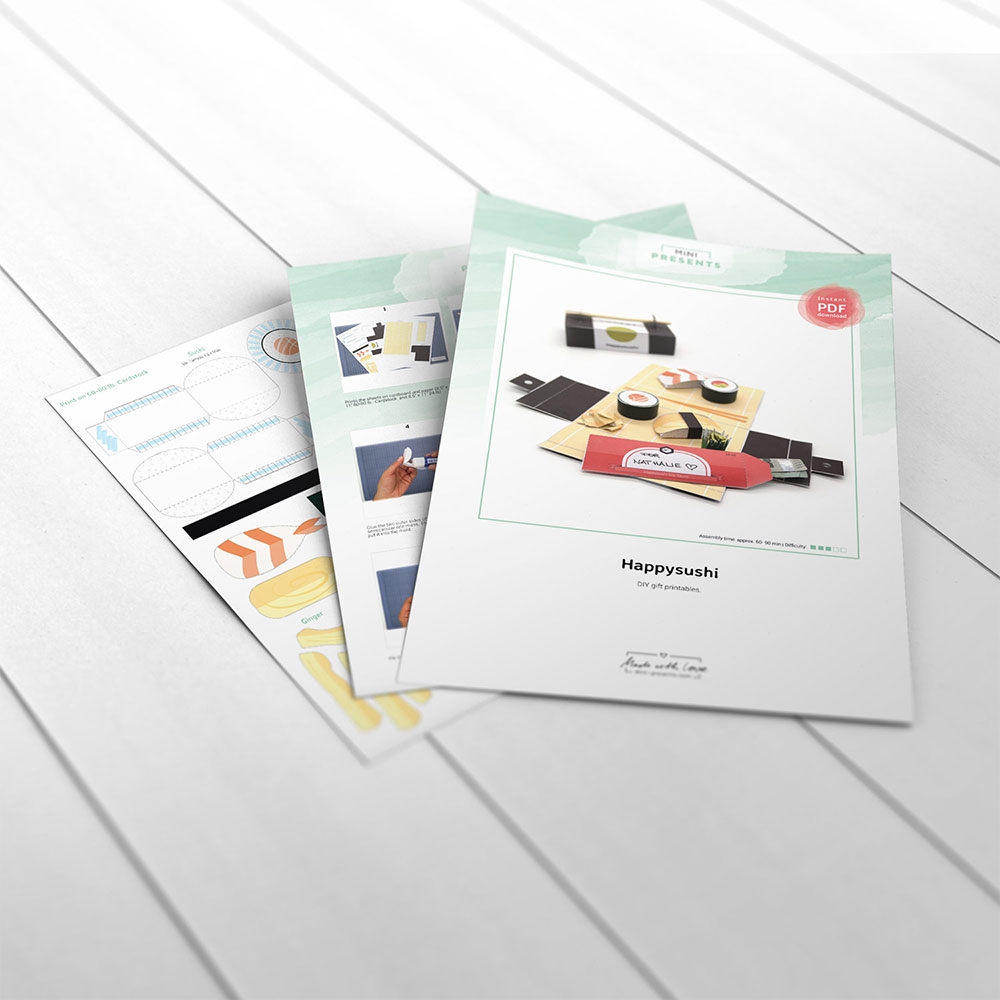 Mini Presents Sushi Geldgeschenk Als Restaurant Gutschein Ausdrucken Basteln Schenke Gluckliche Momente Originelle Diy Papiergeschenke Zum Ausdrucken Fur Gemeinsame Zeit