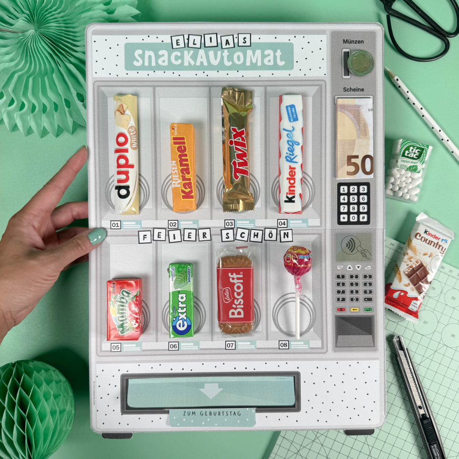 Snackautomat Geldgeschenk Geburtstag zum Ausdrucken  – Bild 4