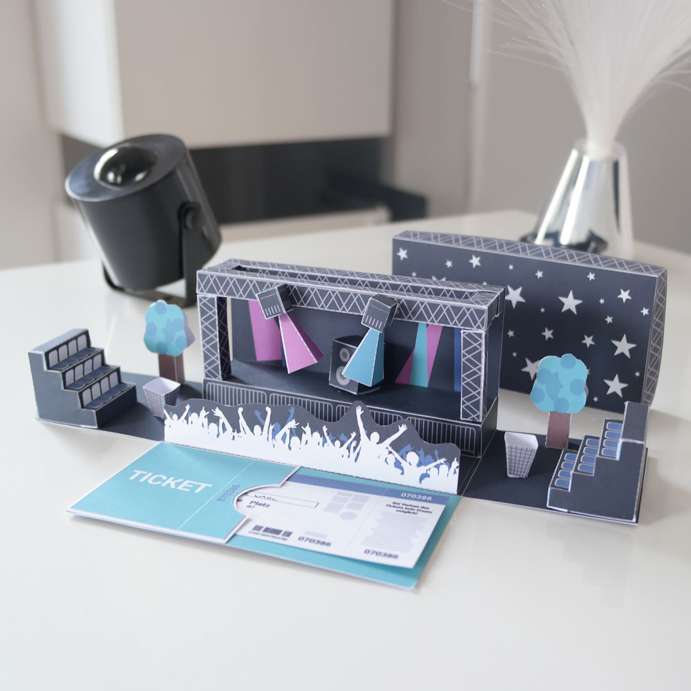 minipresents Gutschein für Konzertkarten als Geschenk ausdrucken