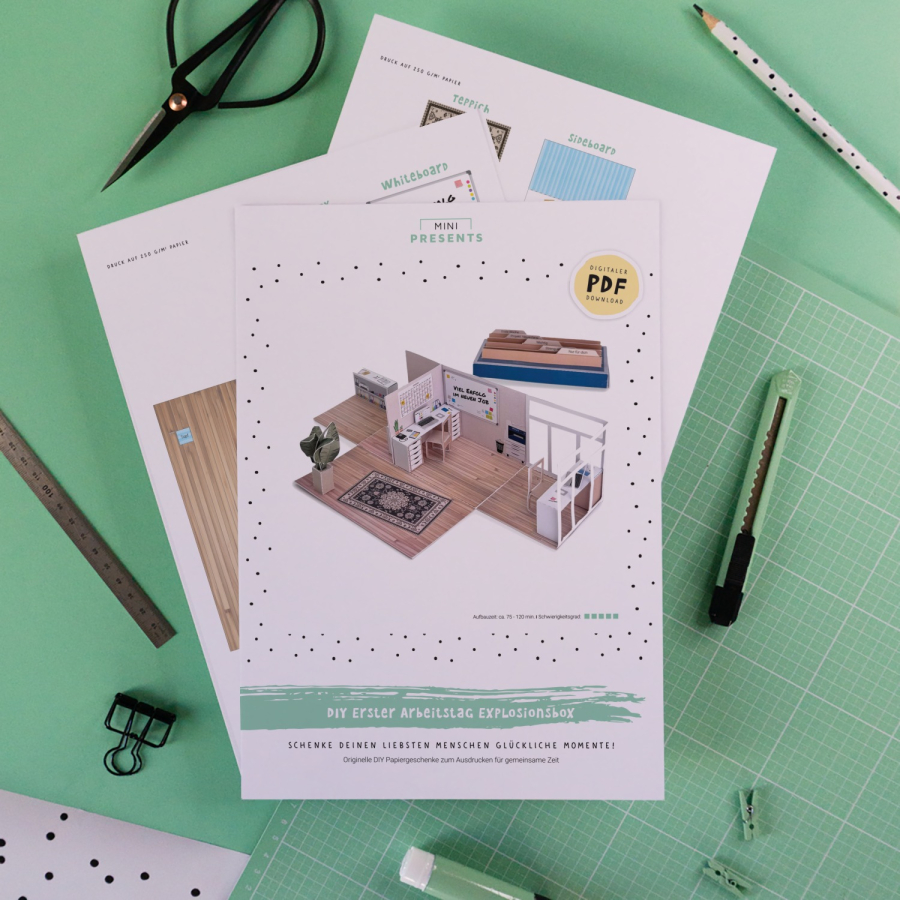 DIY Geschenk Erster Arbeitstag Explosionsbox  – Bild 9