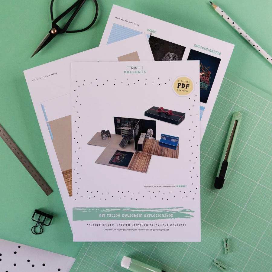 DIY Tattoo Gutschein Explosionsbox  – Bild 9